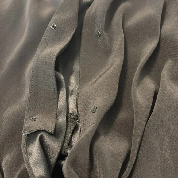 Vince Olive Green Tie-Front Maxi Dress SZ XL v-neck luxurious designer NWT - Picture 9 of 15